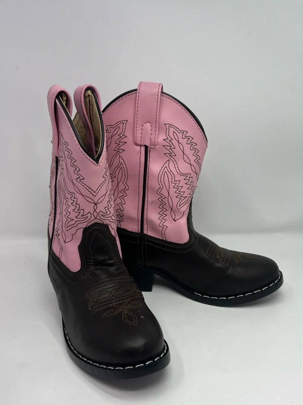 Smoky Mountain Monterey Girls 10.5 Western Boots Brown Pink Cowgirl Boot 1574C